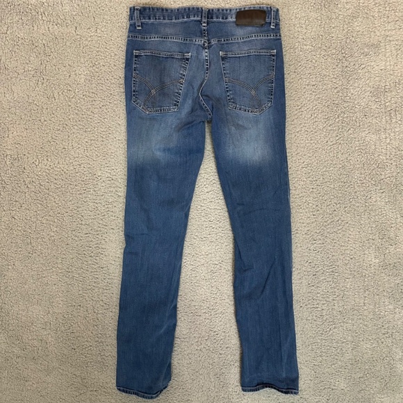 Calvin Klein Jeans Slim Straight Mens Jeans Blue Size 33 X 34 Denim Cotton Blend - Picture 4 of 4